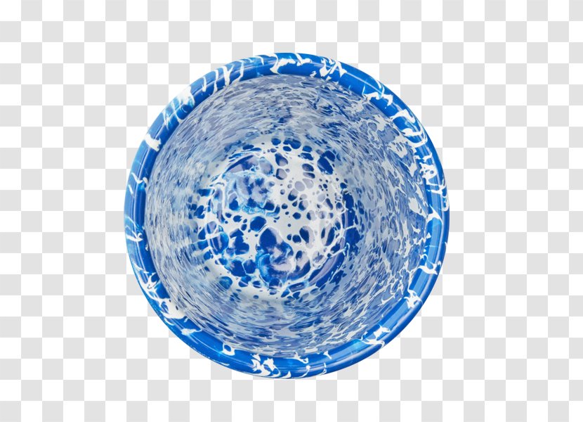 Tableware Cobalt Blue Plate And White Pottery Circle - Enameled Transparent PNG
