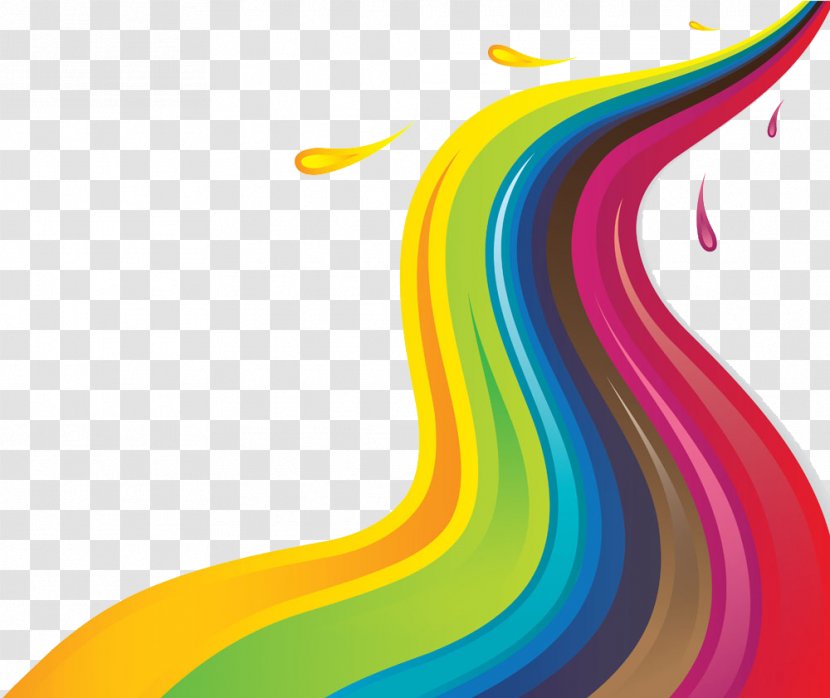 Rainbow Color Euclidean Vector Line - Orange - Ribbon Transparent PNG
