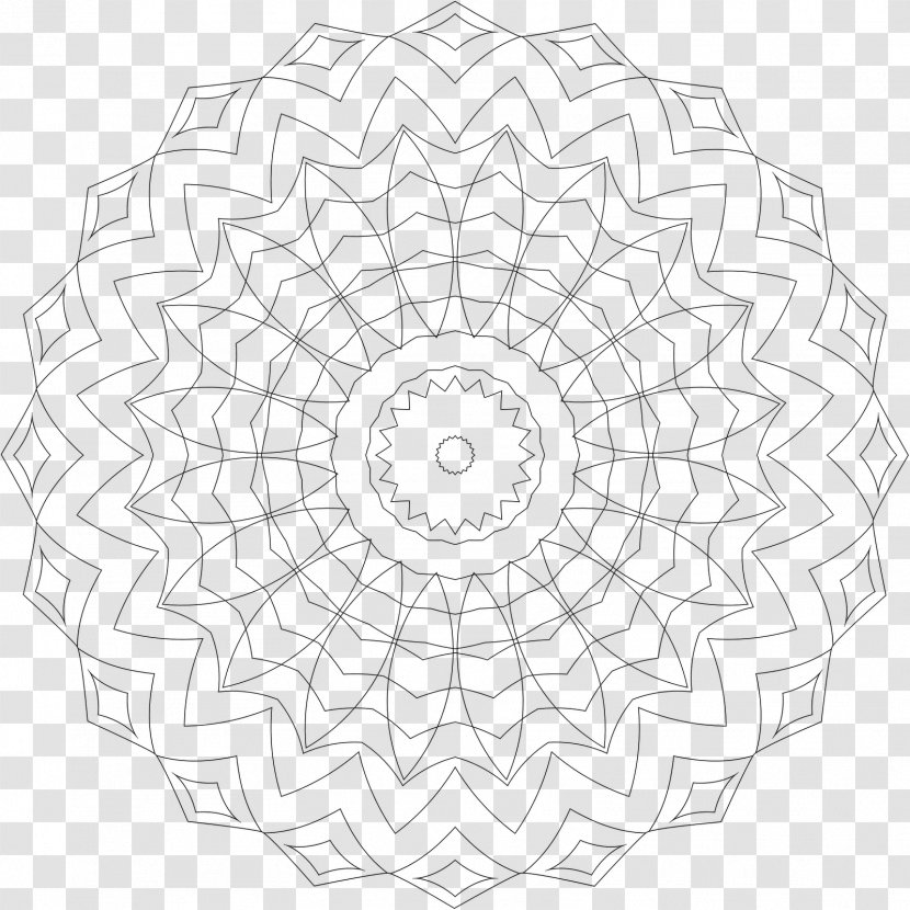 /m/02csf Drawing Circle Pattern - Black And White - Flower Ornament Transparent PNG