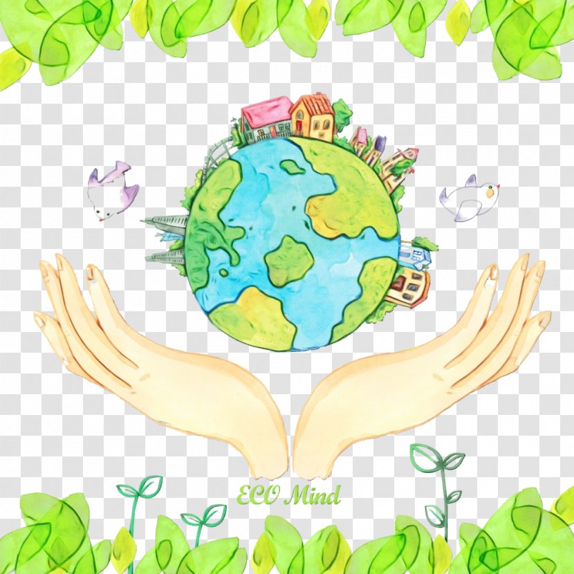 Child Art - Save The Earth - Wet Ink Transparent PNG