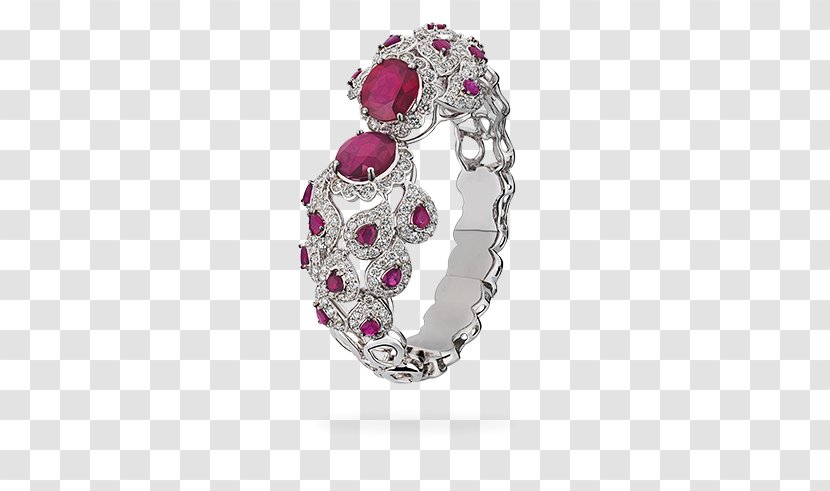 Ruby Ring Jewellery Bracelet Bangle - Platinum Transparent PNG