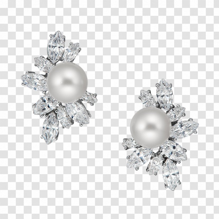 Earring Pearl Body Jewellery Silver - Earrings Transparent PNG