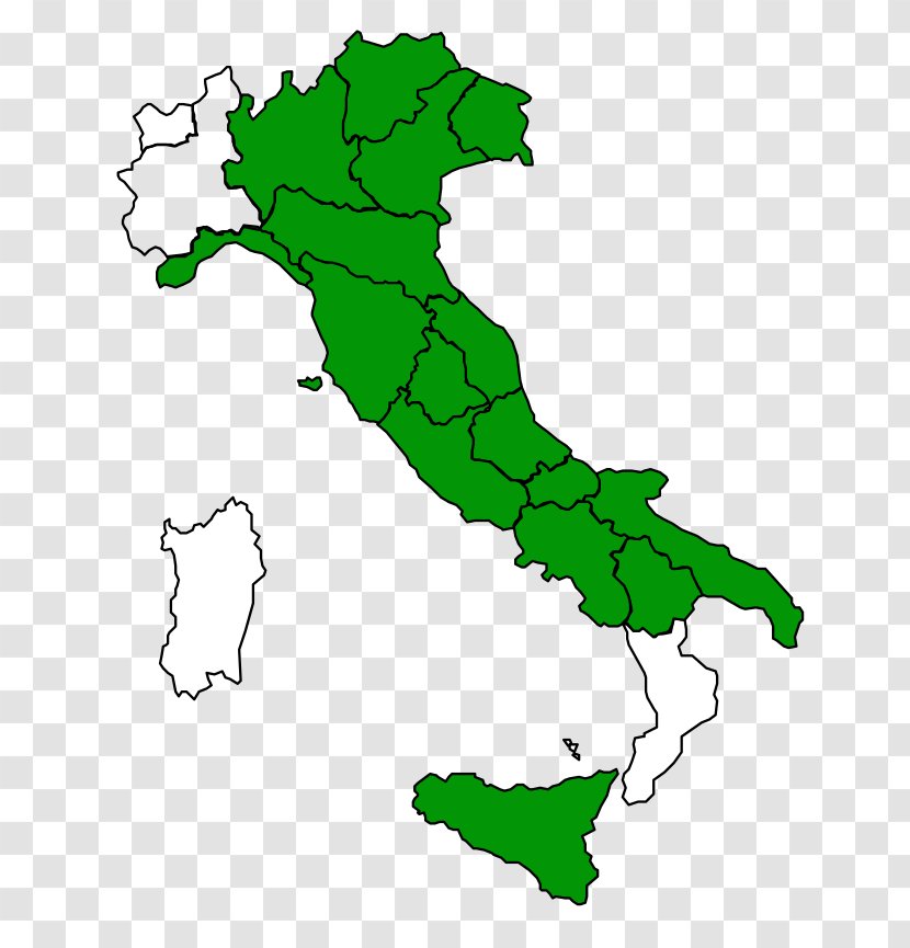 Regions Of Italy Flag Map Transparent PNG