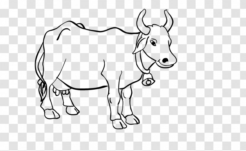 Cattle Line Art Drawing Cartoon - Fictional Character - Cow Transparent PNG