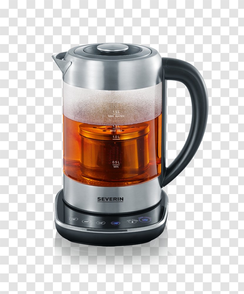 Kettle Tea Glass Brushed Metal Water - Blender - Top View Angle Transparent PNG