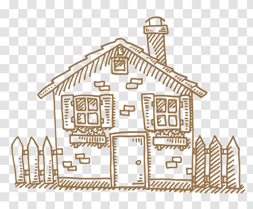 Drawing House Royalty-free - Singlefamily Detached Home Transparent PNG