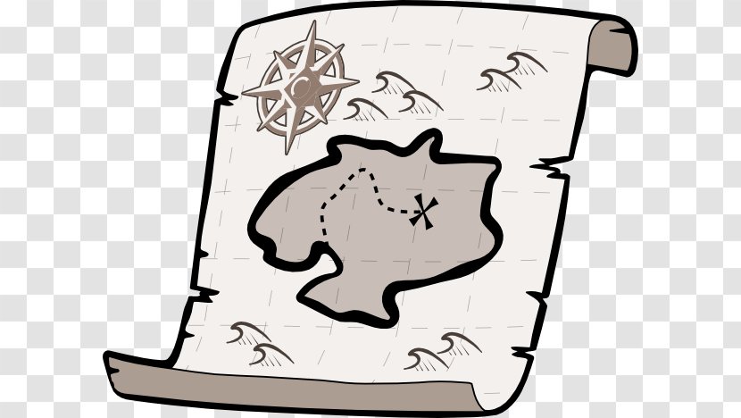 Treasure Map Clip Art - Silhouette - Clipart Transparent PNG