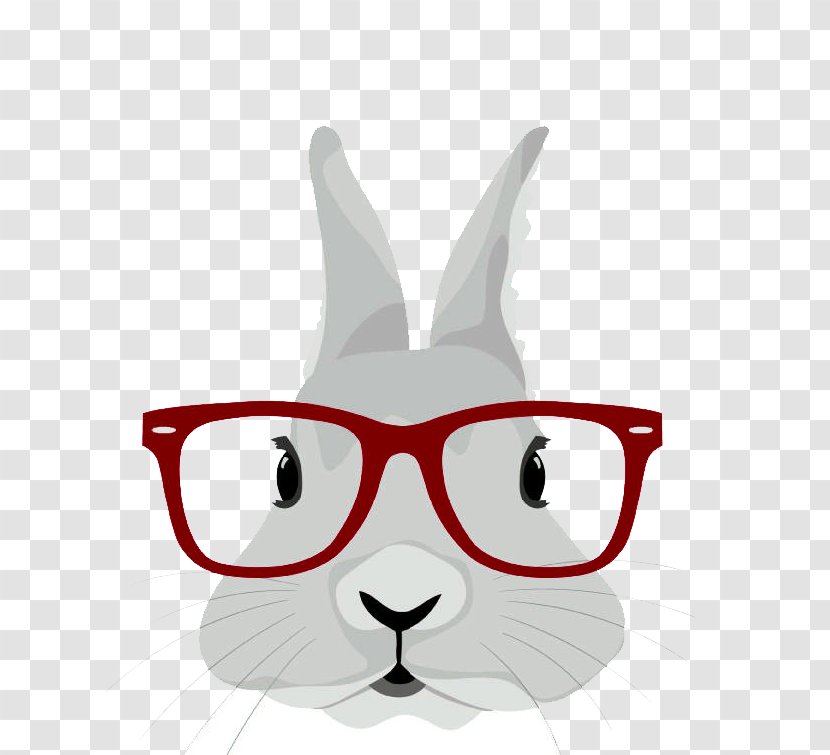 Easter Bunny T-shirt Hipster Gift - Sunglasses - Rabbit Wearing Glasses Transparent PNG