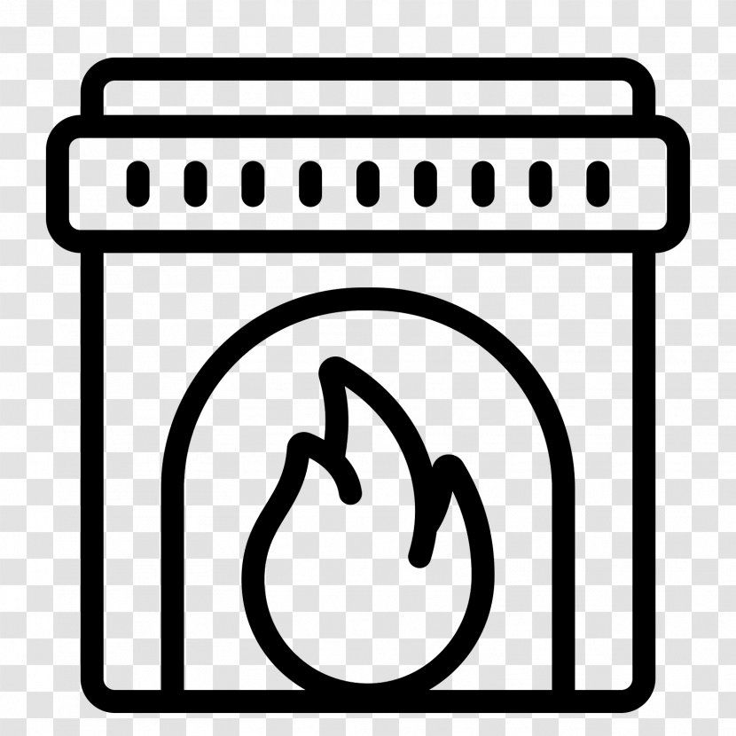 Furnace Fireplace Chimney Clip Art - Black And White Transparent PNG