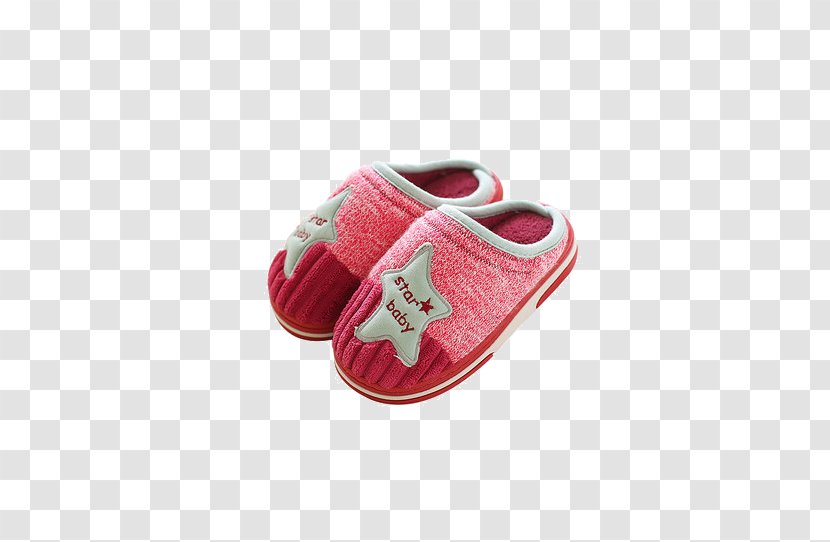 Slipper Shoe Child Flip-flops - Footwear - Pink Star Shoes Indoor Home Care Transparent PNG
