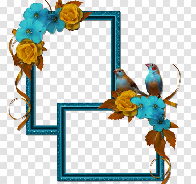 Digital Photo Frame Picture Template Clip Art - Flower - Blue Bird Transparent PNG