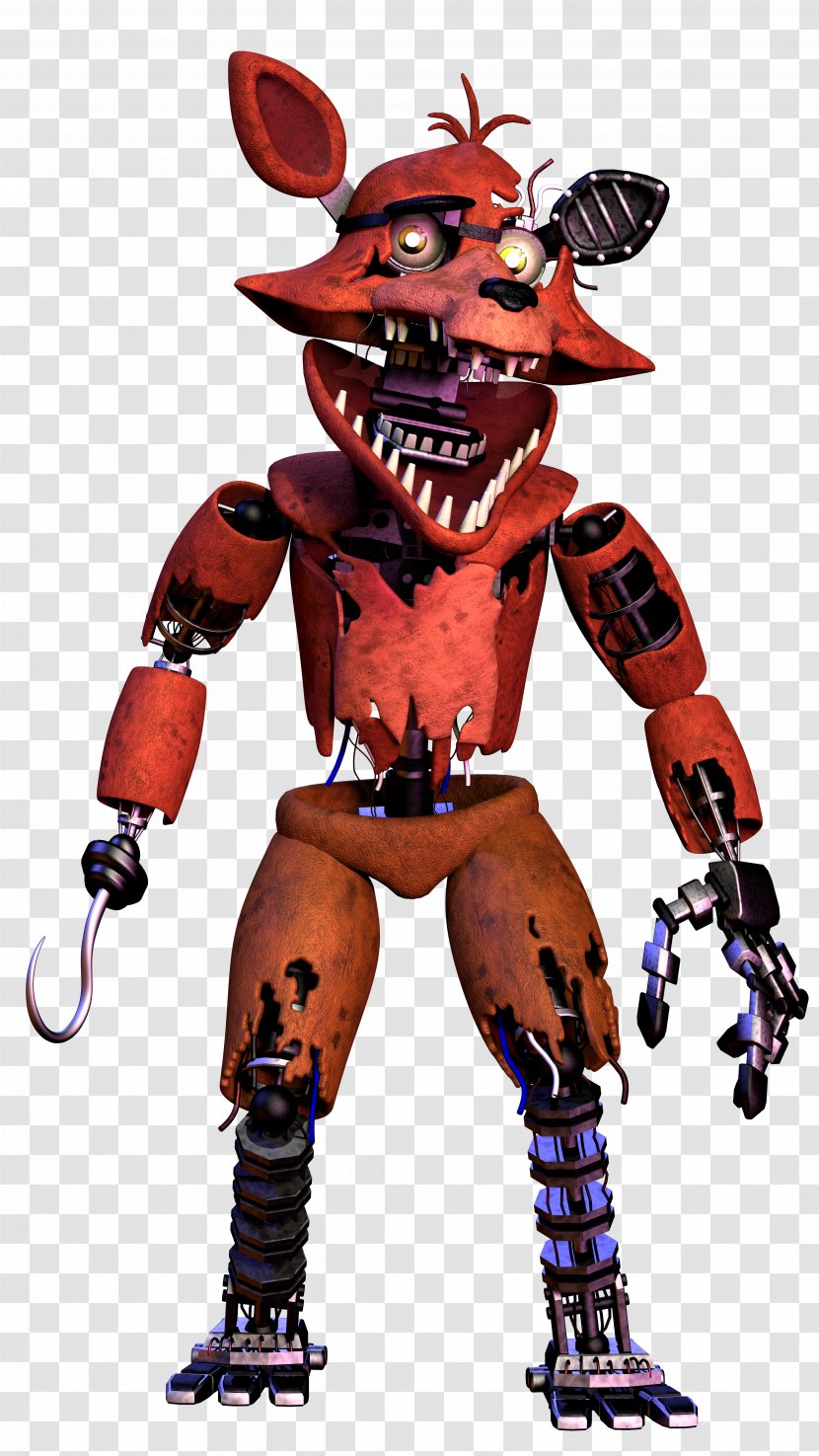 Five Nights At Freddy's 2 Animatronics Endoskeleton Art - Action Figure - Nightmare Foxy Transparent PNG