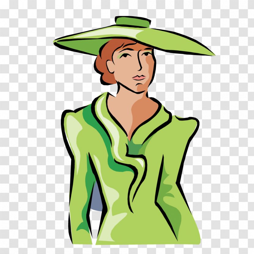 Green Woman Clip Art - Headgear - With A Cloak Transparent PNG