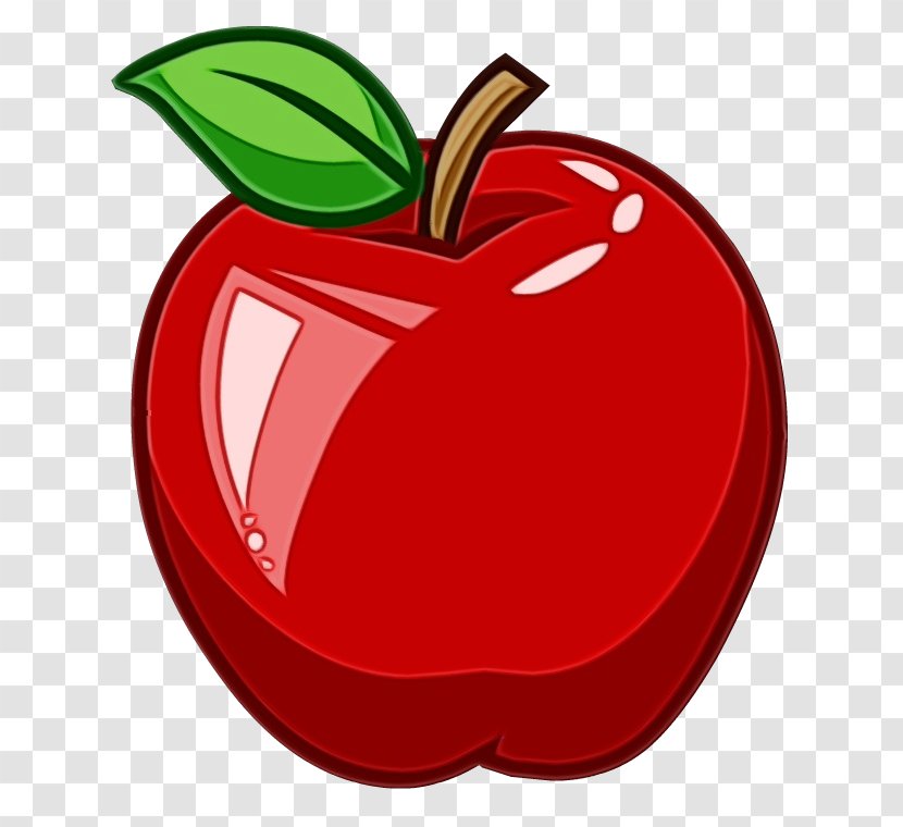 Red Mcintosh Fruit Clip Art Apple - Watercolor - Food Plant Transparent PNG