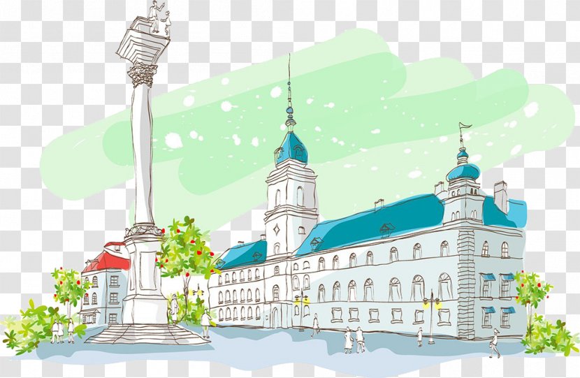 Vector Building Drawing Architecture - Cartoon - Swiss Church Sketch Transparent PNG