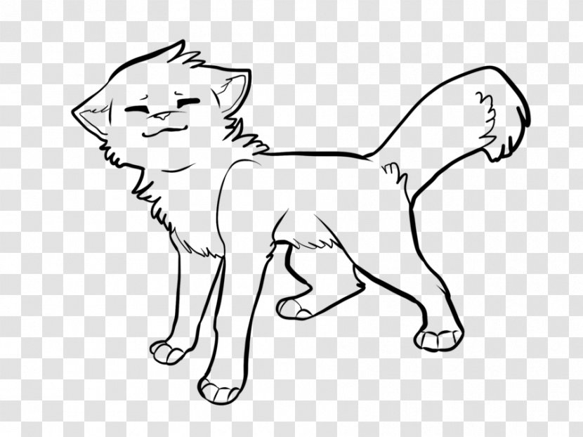 Kitten Cat Line Art Puppy Gray Wolf - Silhouette Transparent PNG