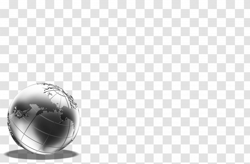White Black Sphere - Silver Gray Stereoscopic Earth With Latitude And Longitude Net Transparent PNG