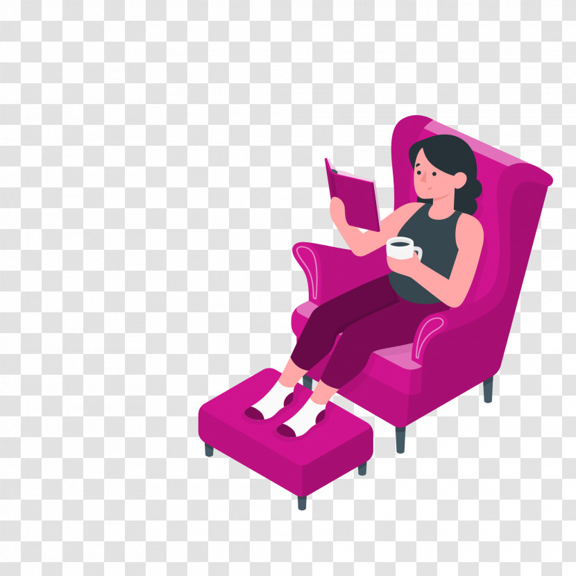 Chair Sitting Cartoon Couch Text Transparent PNG