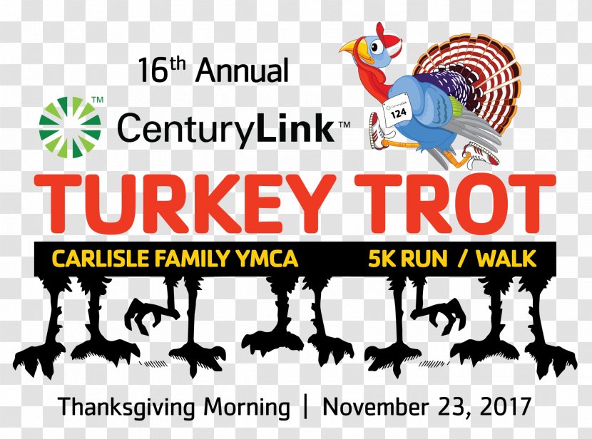 Carlisle Family YMCA Turkey Trot Thu, Nov 23, 2017 Logo CenturyLink - Centurylink Transparent PNG
