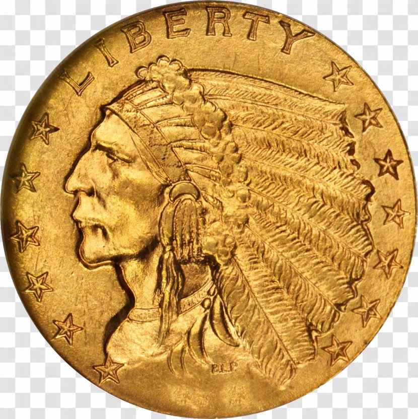 Gold Coin Indian Head Pieces Half Eagle American - Sovereign - Coins Transparent PNG