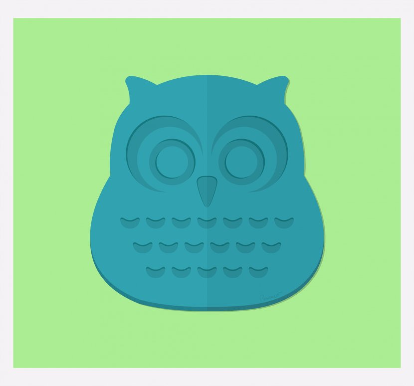 Bird Owl Aqua Teal Turquoise - Hippo Transparent PNG