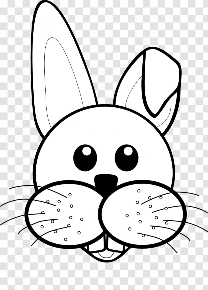 Easter Bunny Rabbit Black And White Clip Art - Monochrome Photography Transparent PNG
