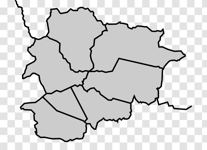 Parishes Of Andorra La Vella Blank Map Wikipedia - Area Transparent PNG