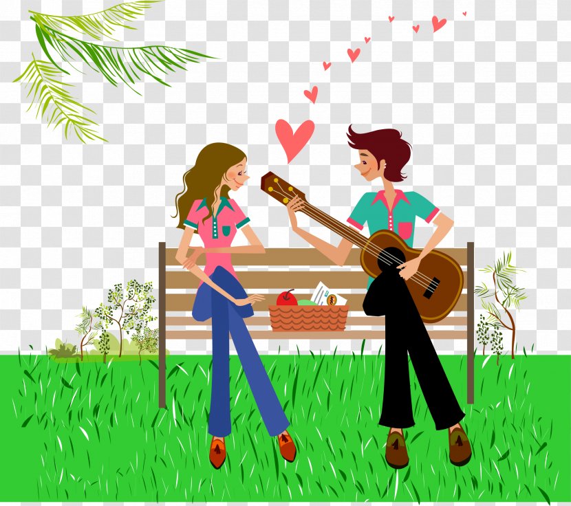 Free Love Friendship Day Wallpaper - Fictional Character - Park Couple Transparent PNG