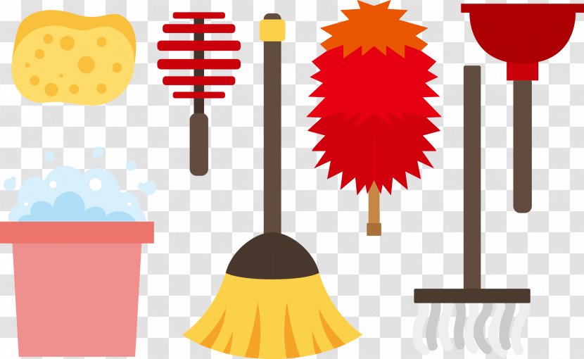 Feather Duster Cleaning Mop Clip Art - Vector Transparent PNG