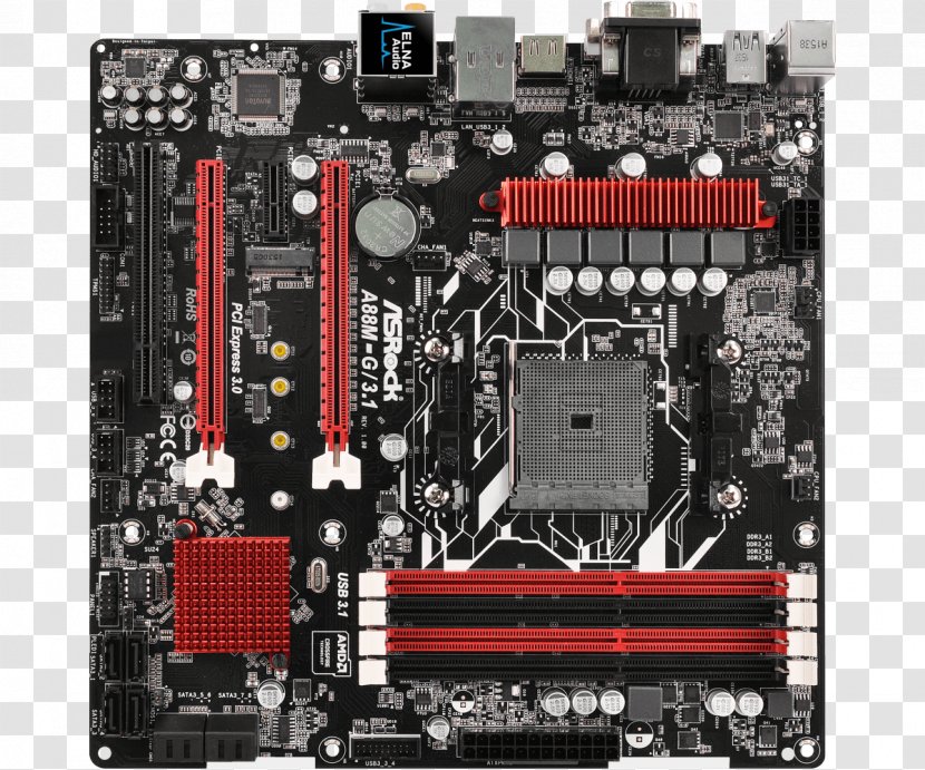 Socket AM4 FM2+ Motherboard ASRock A88M-G/3.1 - Asrock A88mg31 - Amd Crossfirex Transparent PNG