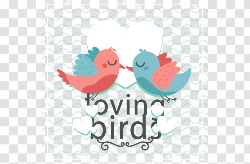 Lovebird Clip Art - Area - Wavy Background Love Birds Transparent PNG