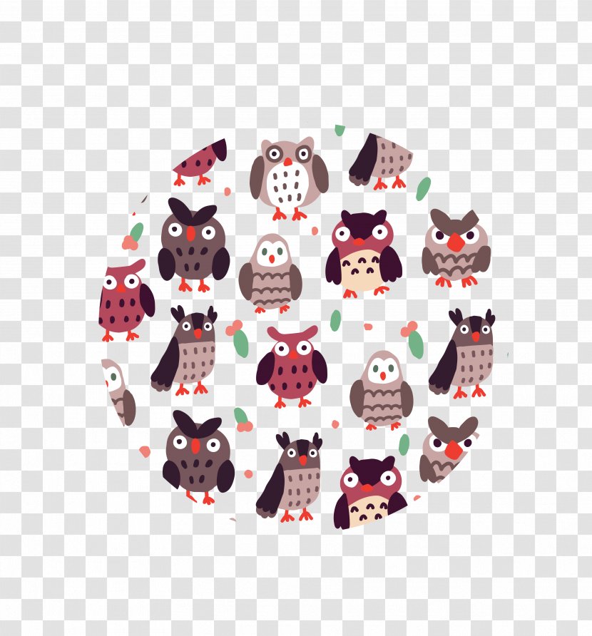 Owl Cartoon Pattern - Graphic Arts - Stay Meng Background Vector Transparent PNG