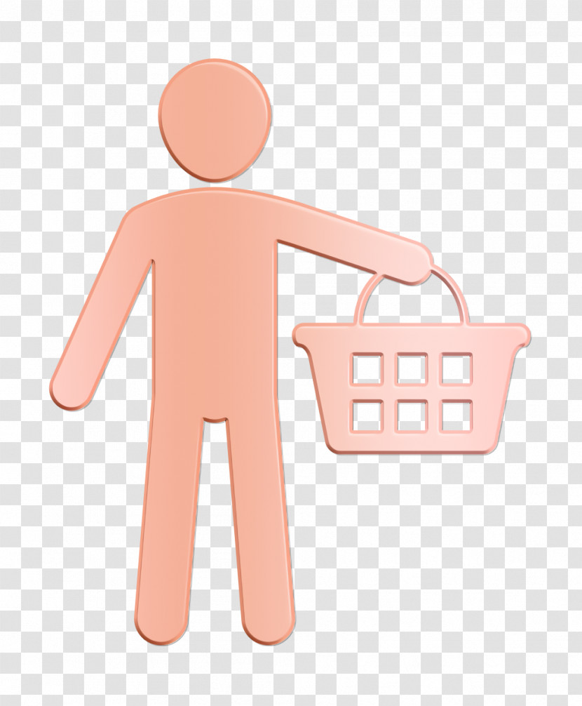 Man Holding Shopping Basket Icon Humans Resources Icon Commerce Icon Transparent PNG