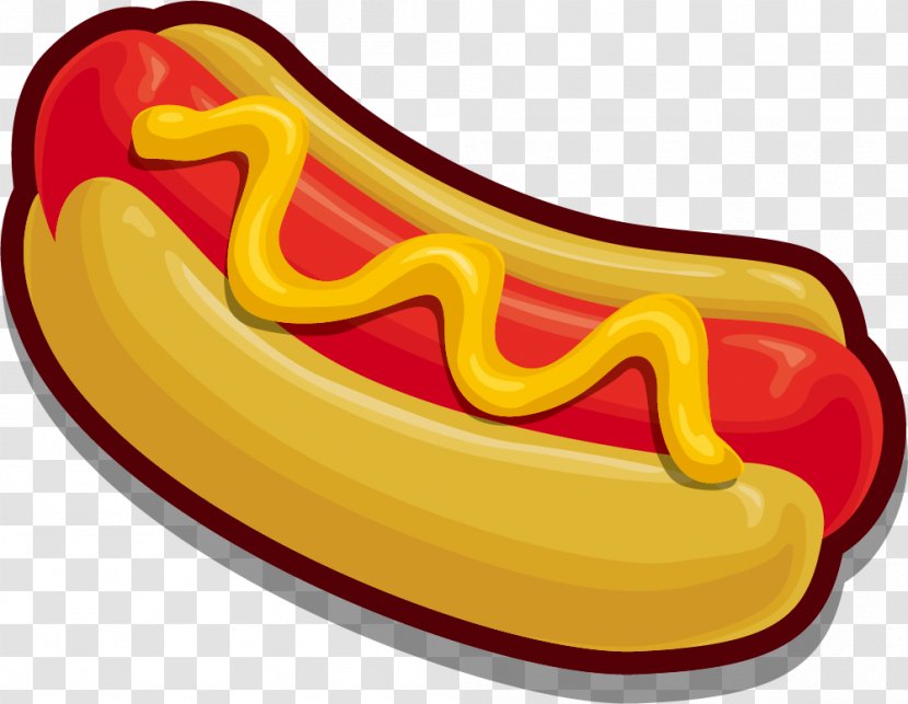 Hot Dog Sausage Sauce Food - Hand-painted Yellow Transparent PNG
