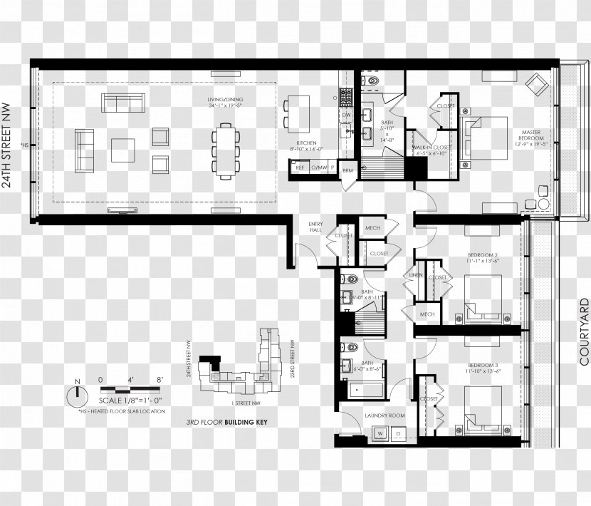 Floor Plan Architecture Open - Bedroom - Design Transparent PNG