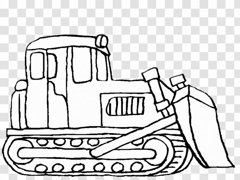 Car Heavy Machinery Coloring Book Bulldozer Truck - Backhoe Transparent PNG