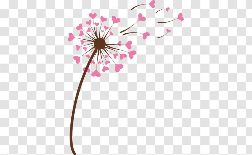 Dandelion Heart Drawing Wall Decal Clip Art - Pink Transparent PNG