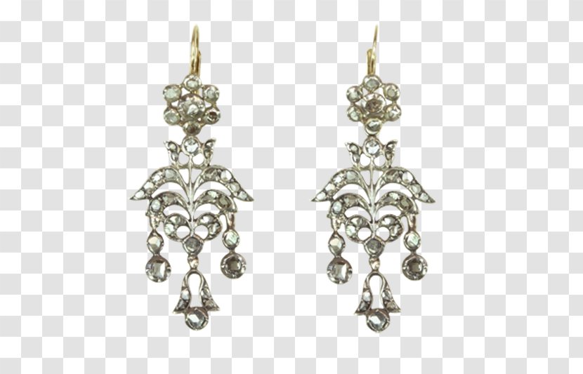 Earring Jewellery Silver Clothing Accessories Diamond - Gold - Vintage Transparent PNG
