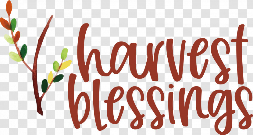 HARVEST BLESSINGS Thanksgiving Autumn Transparent PNG