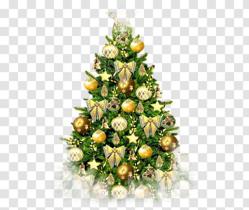 Christmas Tree Clip Art - Golden Transparent PNG