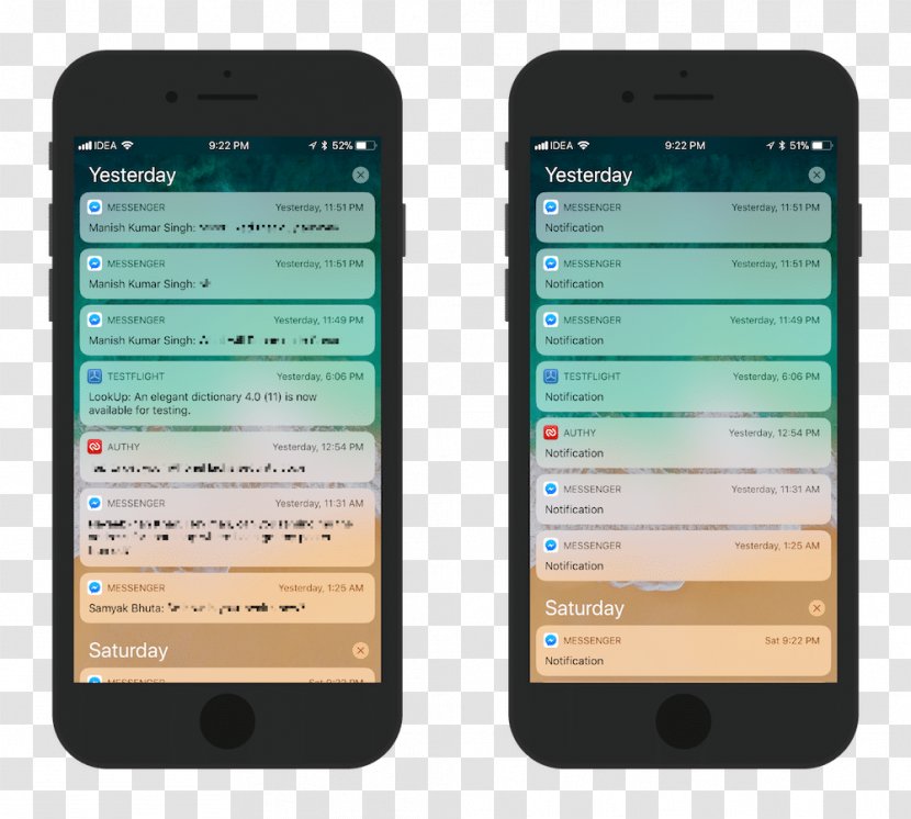 IPhone X IOS 11 Notification Center - Gadget - Iphone Transparent PNG