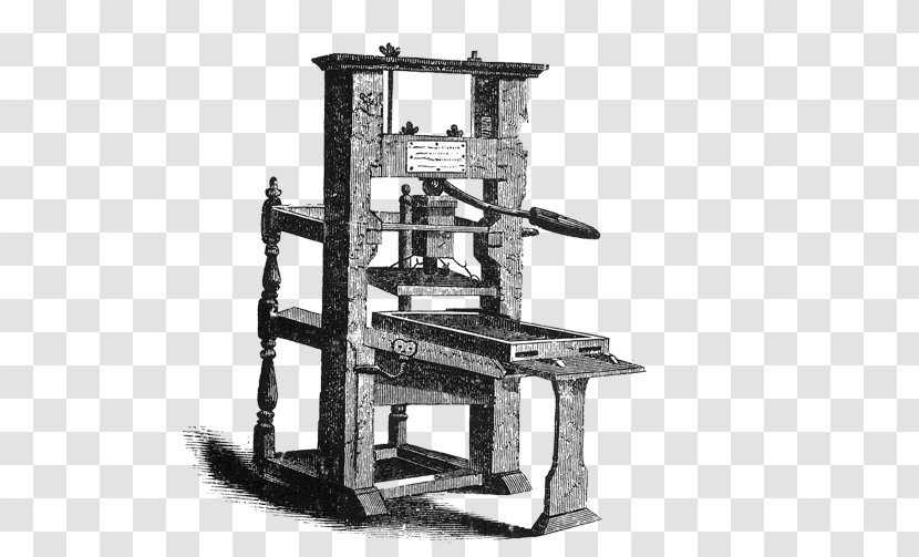 Gutenberg Bible Printing Press Paper Invention - Machine Transparent PNG