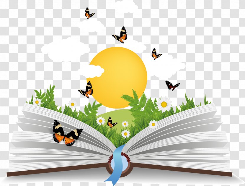 Vector Hand-painted Open Book - World Day Transparent PNG