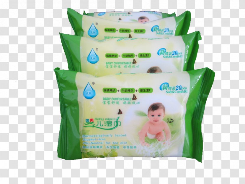 Wet Wipe Milk Facial Tissue - Green - Baby Wipes Transparent PNG