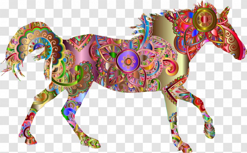American Paint Horse Arabian Morgan Mustang Mare - Floral Transparent PNG