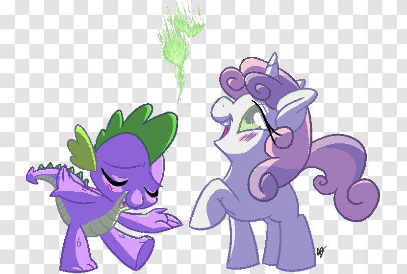Pony Sweetie Belle Spike Cartoon Pixel Art - Purple Transparent PNG