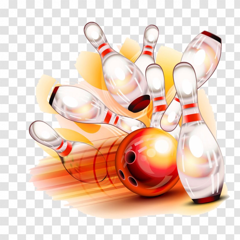 Bowling Pin Ball Illustration - Skittles - Red And Pins Transparent PNG