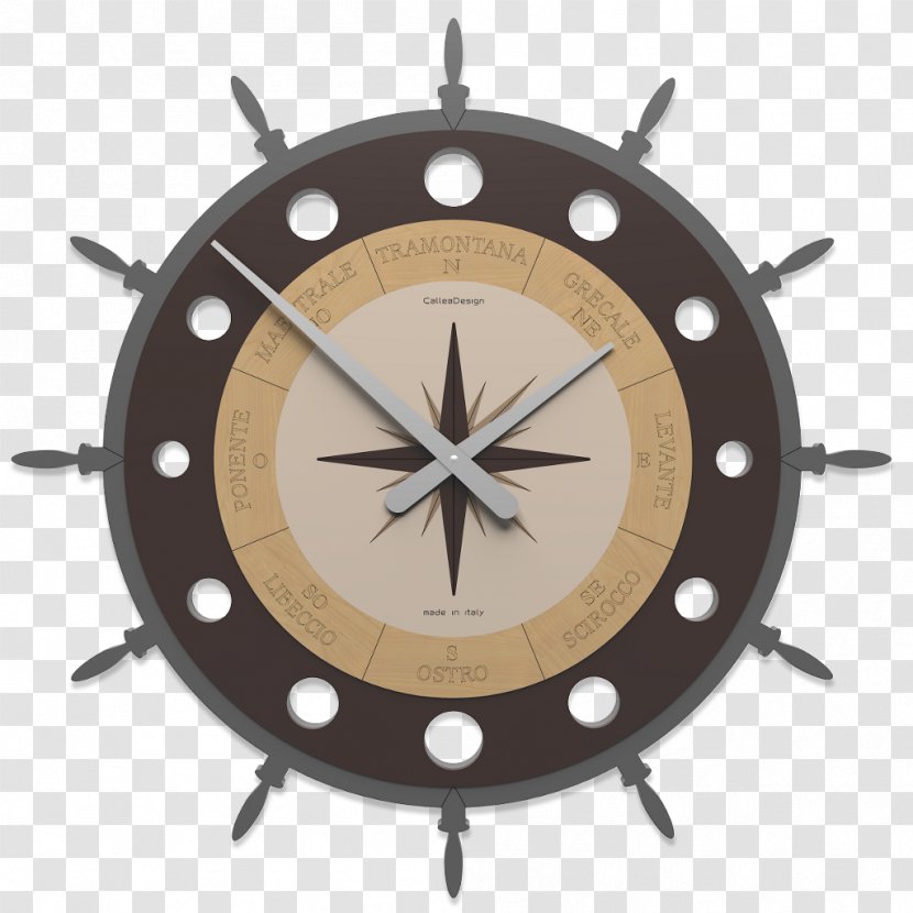 Mantel Clock Antique Wood Ship's Wheel - Ship - Compass Transparent PNG