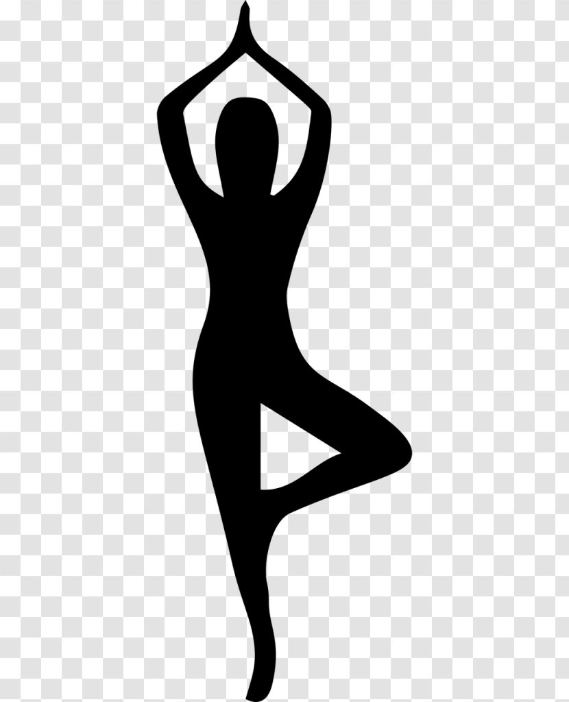 Yoga Silhouette Exercise Clip Art - Black And White Transparent PNG