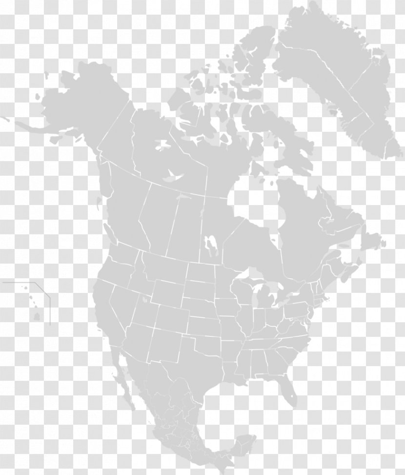 United States Canada Blank Map World - U Transparent PNG
